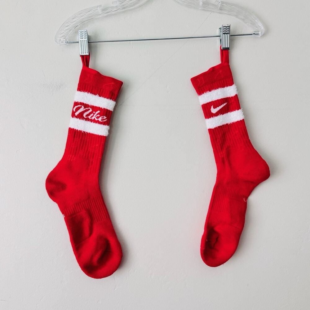 Nike Crew Elite Xmas Socks Red Adult Size L